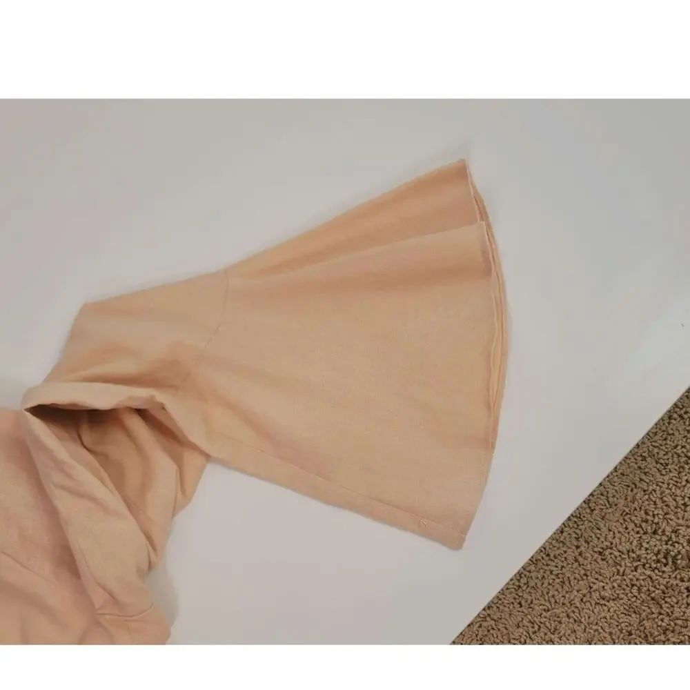 Free People Linen Blend Flared Sleeve One Button Blazer in Peach Rose, sz Large